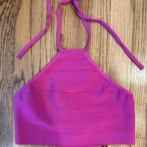 Herve Léger X Forever 21 hot pink top